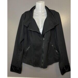Ambition Moto Jacket Womens 2X Black Asymmetrical Zip Pockets Plus Size